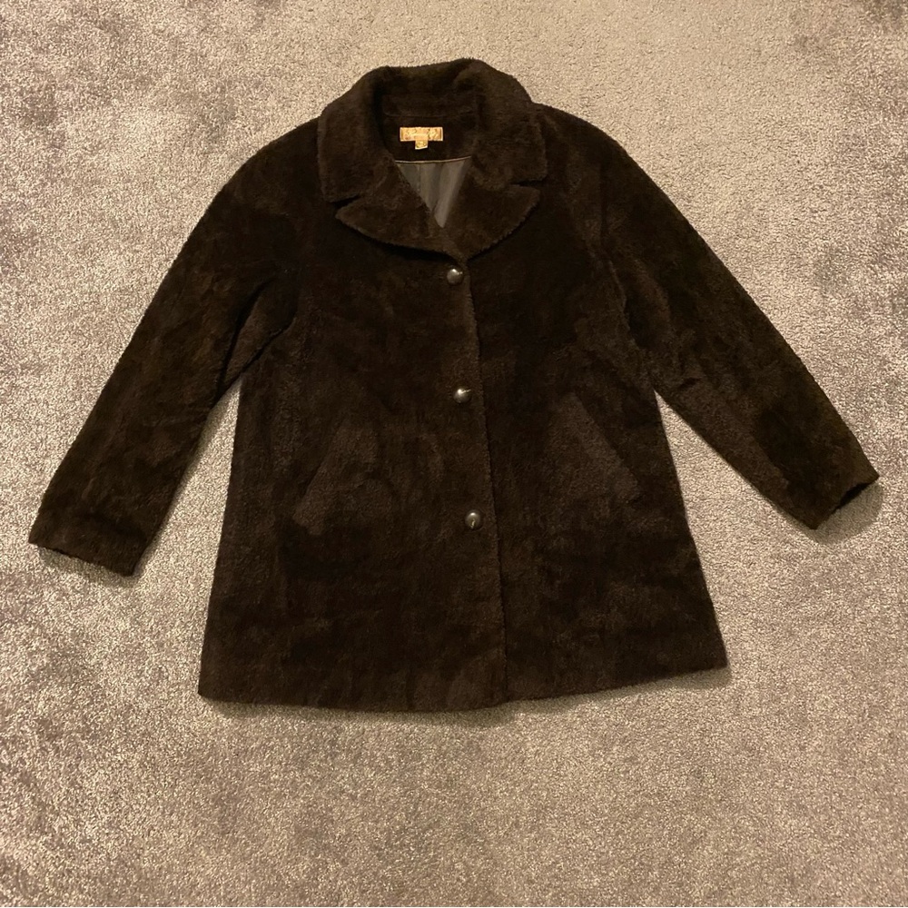 Katherine Kelly Coat Women’s 10 Brown Wool Alpaca Blend Winter Warm Vintage